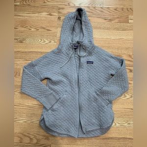 Patagonia - Organic Cotton Quilted Long Zip Up - Gray - Used * No Zipper*